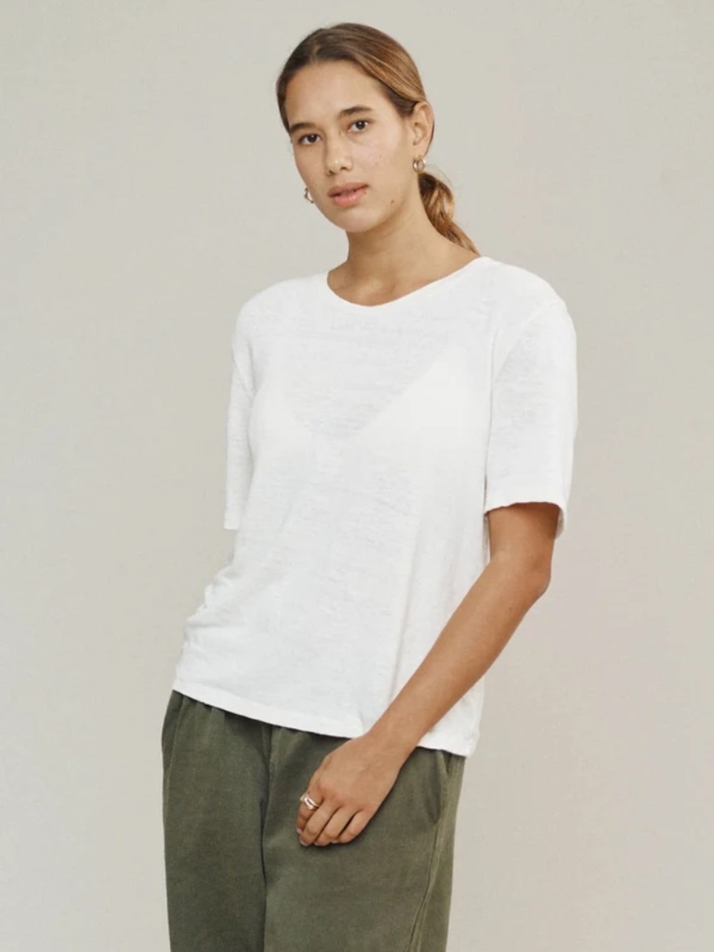Jungmaven Dakota - Washed White 100% Hemp Cropped Tee T-shirt